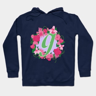 Monogram G, Personalized Floral Initial Hoodie